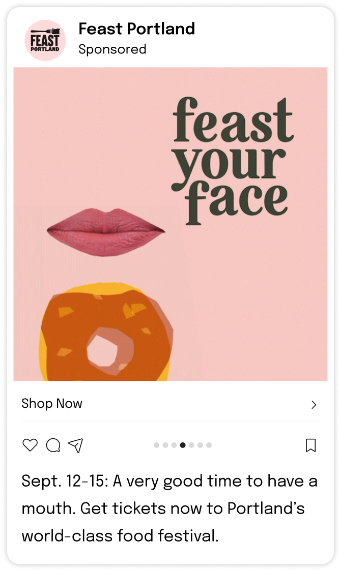 Feast Your Face phone mockup of social placement