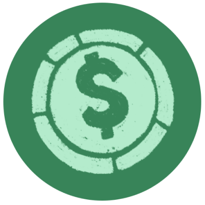 Green money icon for Oregon Lottery